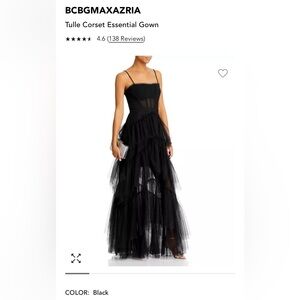 BCBGMAXAZRIA Tulle Corset Essential Gown !